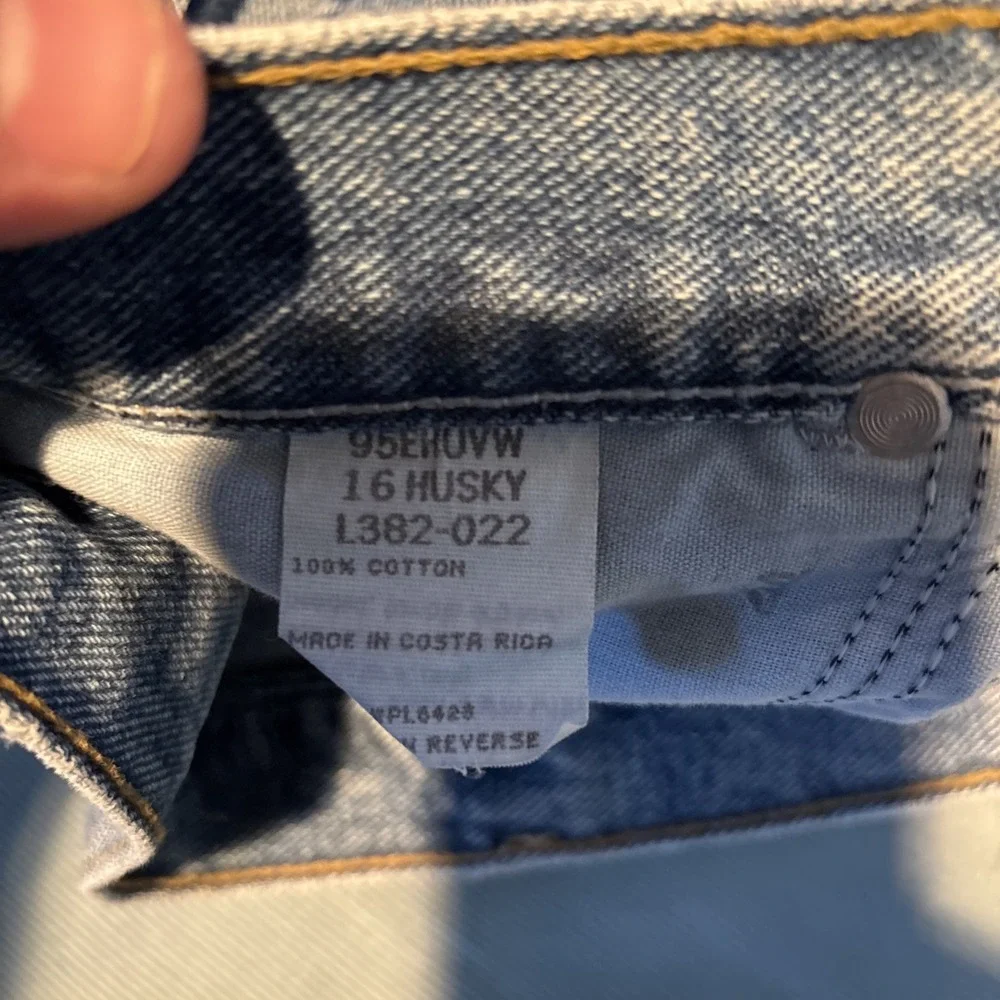 Wrangler Authentic Jeans 16 Husky M Wash Straight Leg Denim 95ERUVW L382-022